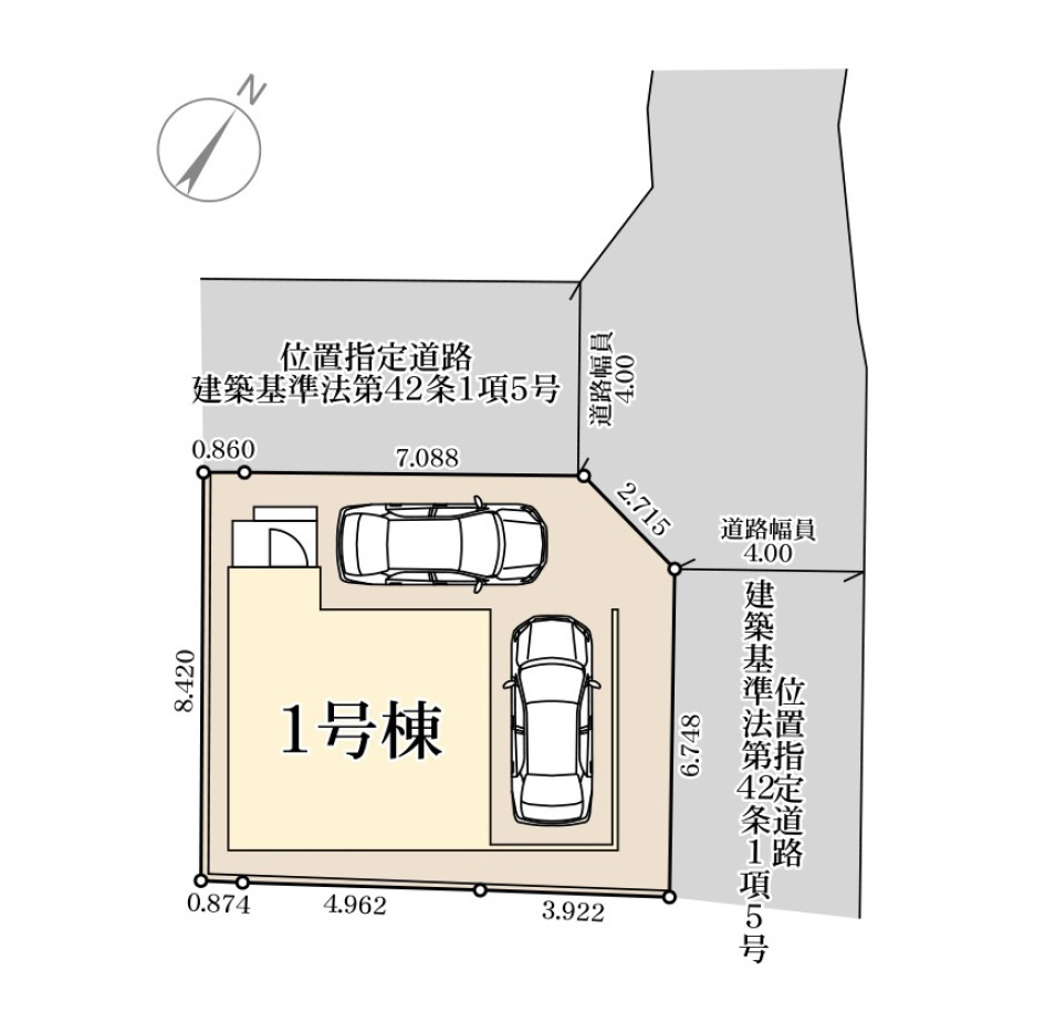 糟屋郡志免町田富1丁目第3-1棟（1号棟）の区画図|配置図（1号棟）