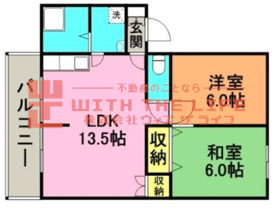 リバー・ビューこもりの【10,000円キャッシュバック対象物件】の間取り
