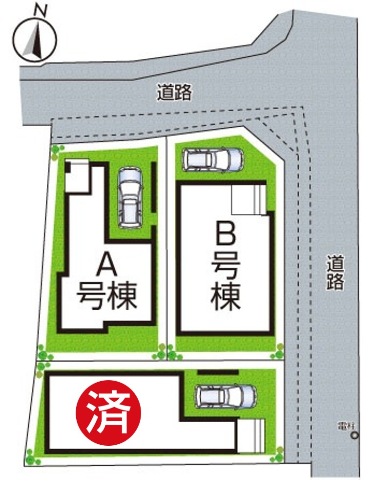 堺市東区日置荘西町　新築一戸建ての区画図|全３区画