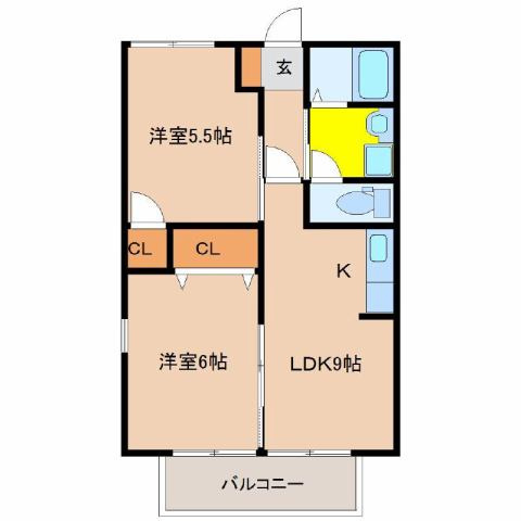【間取り】 | ファミールあおきA棟