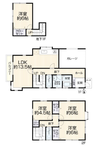 須磨区東白川台２丁目　中古戸建ての間取り