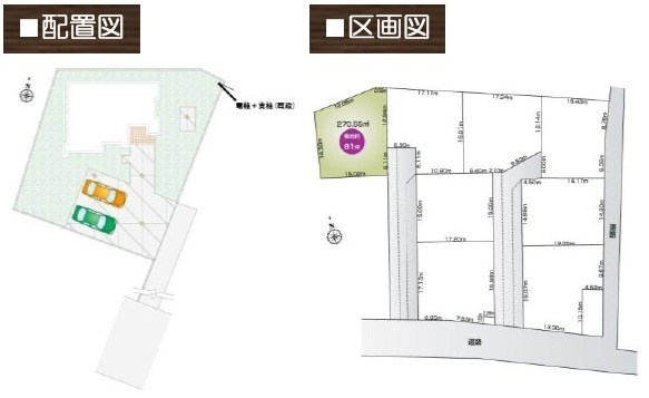 【仲介手数料無料】新築戸建　滑川町月輪大堀1601-1の区画図