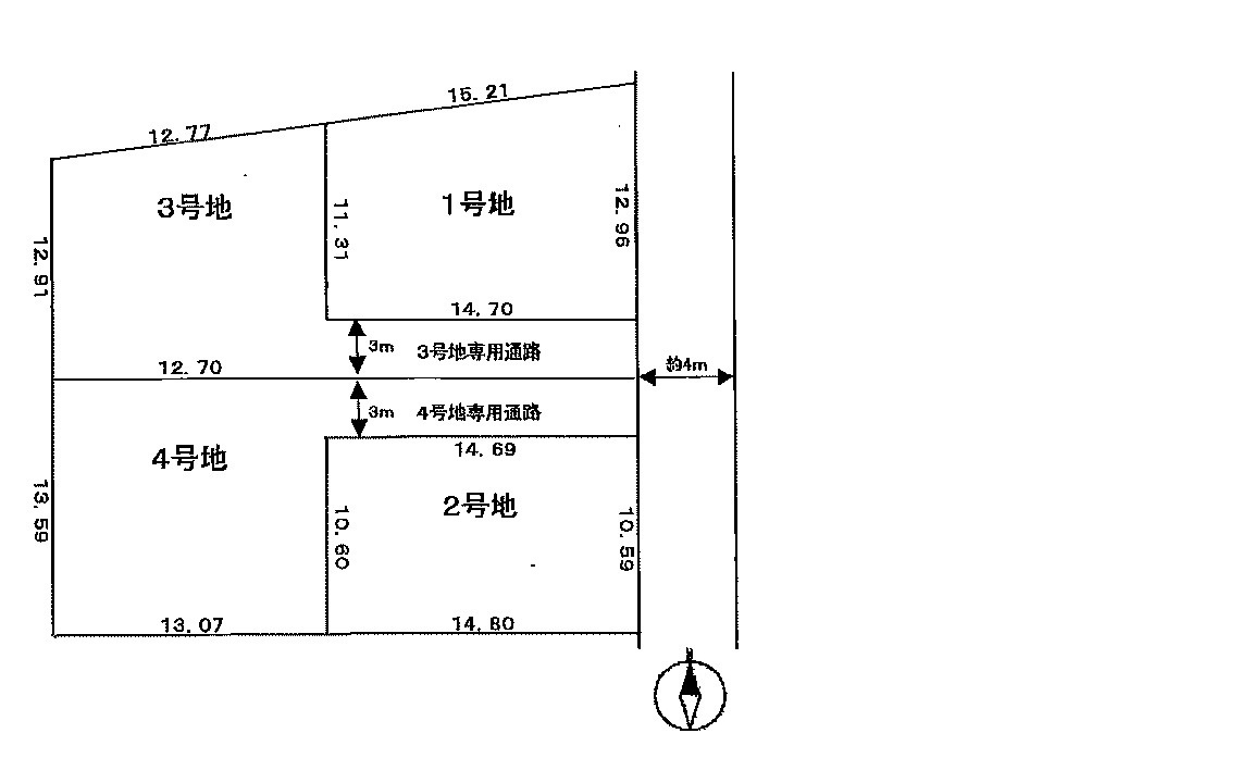 たつの市誉田町福田　売土地の区画図