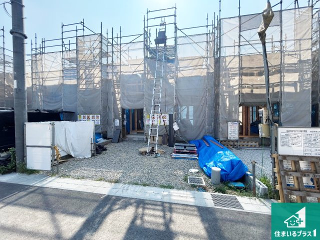 富田林市甲田　新築一戸建ての外観|現在の進捗状況です！順調に作業進行中、完成が待ち遠しいです！詳細の間取り等、お気軽にお問い合わせください！