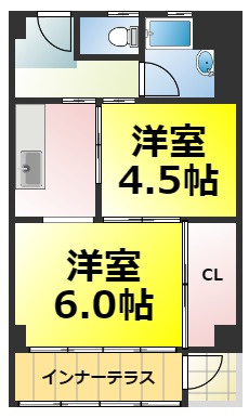 【間取り】 | 堀江テラス 仲介手数料無料