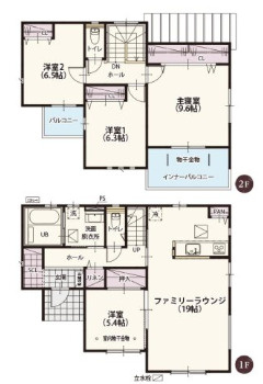ワイウッドコート渋川市渋川第1期3号棟の間取り|収納充実♪南向きの4LDKで陽当たり良好な間取りです！
土地面積186.03㎡、建物面積118.00㎡で十分な広さです！