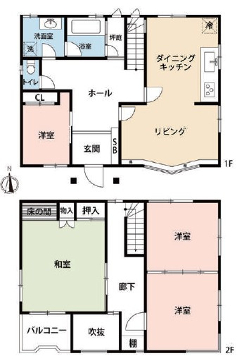 【間取り】 | 八尾市恩智北町4丁目戸建　南高安小学校区　近鉄恩智駅