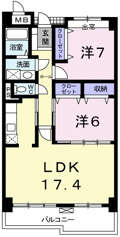 神戸市須磨区妙法寺字大津江の賃貸マンションの間取り|ベルフィオーレ