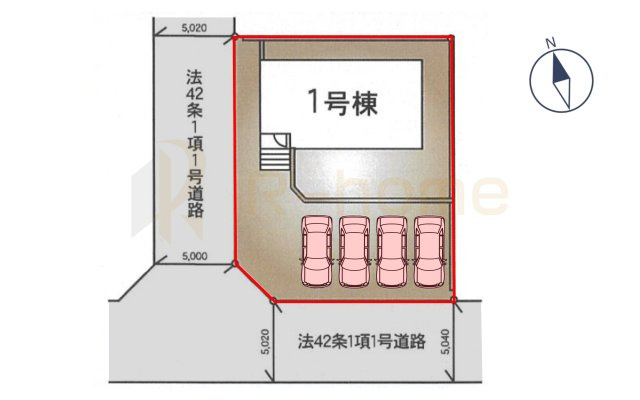 下妻市鬼怒第7　新築戸建て　1号棟の区画図|大きなお買い物だからこそ、メリット・デメリットを伝えさせて頂きます。
R-homeにお任せください♪