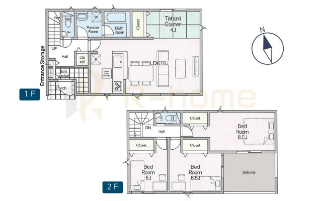 下妻市鬼怒第7　新築戸建て　1号棟の間取り|3LDK＋畳コーナー、土地面積212.21m2、建物面積95.58m2