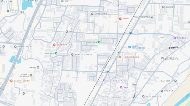 富田林市甲田　新築一戸建ての地図