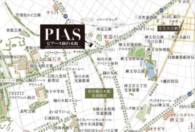 ピアース柿の木坂の地図
