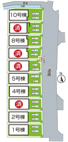 富田林市甲田　新築一戸建ての区画図|全10区画