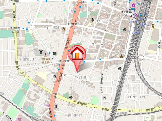 ワコーレ千住B棟の地図
