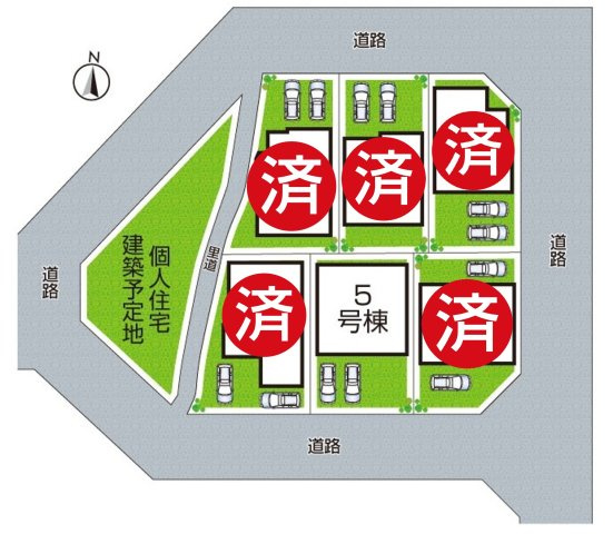 ●29(土)30(日)現地説明会！　生駒市中菜畑　ラスト1邸　の区画図|全6区画