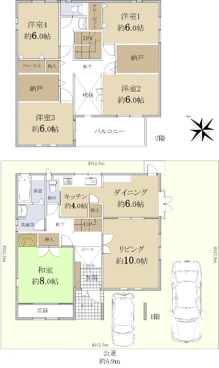 近江八幡市西庄町　中古戸建の間取り
