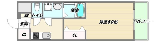 大阪市淀川区西中島１丁目の賃貸マンションの間取り