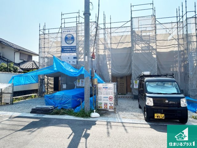 富田林市甲田　新築一戸建ての外観|現在の進捗状況です！順調に作業進行中、完成が待ち遠しいです！詳細の間取り等、お気軽にお問い合わせください！