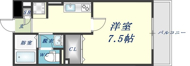 東大阪市上小阪２丁目のハイツの間取り