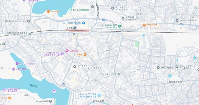 ●奈良市あやめ池南　新築一戸建ての地図