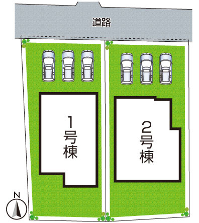 ●奈良市あやめ池南　新築一戸建ての区画図|全2区画