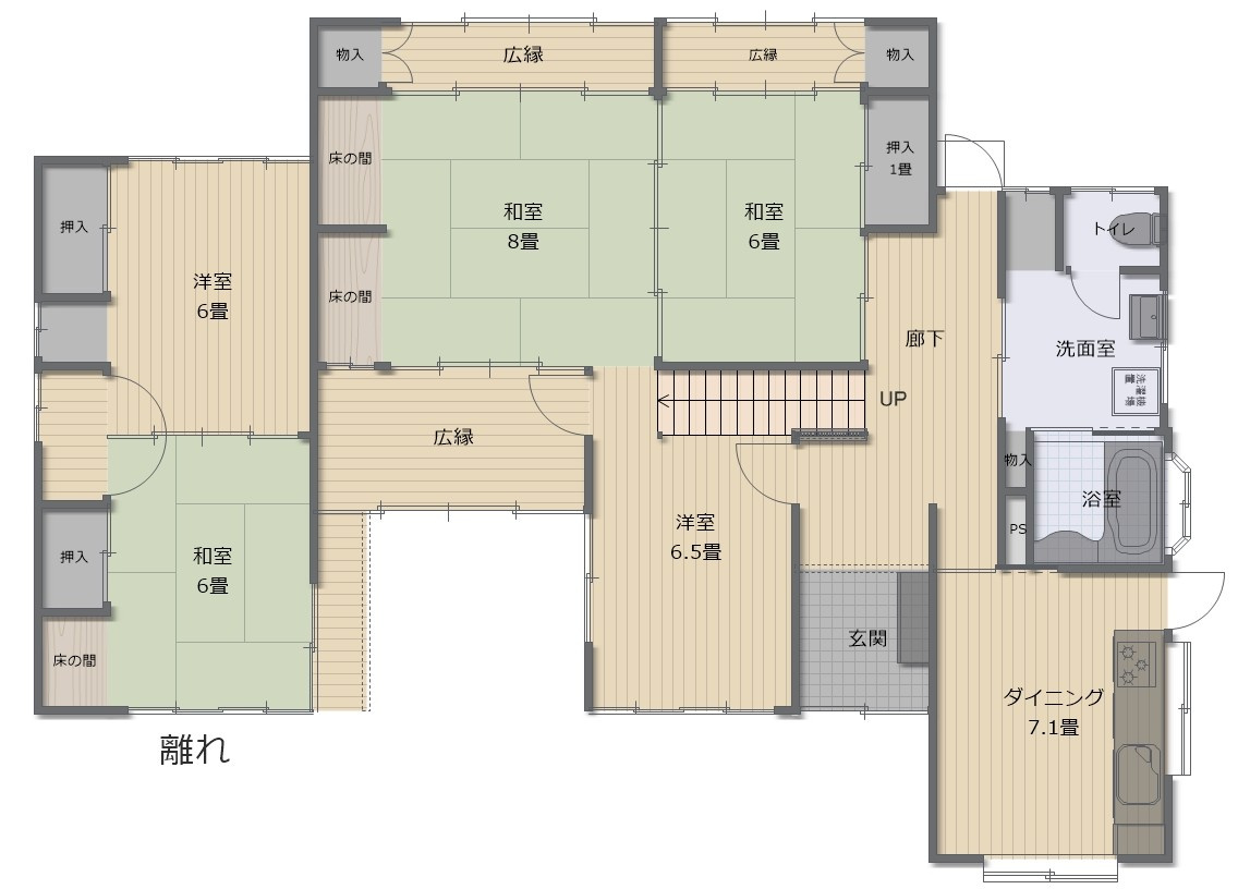 津山口中古住宅2階建　5DK＋離れ＋倉庫のその他|1F