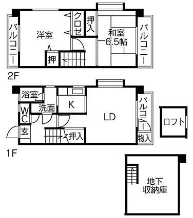 サンモールの間取り|２LDKの間取りです