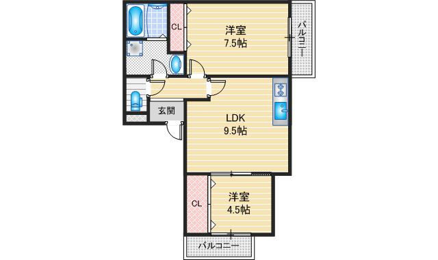 EIJU吹田南正雀の間取り