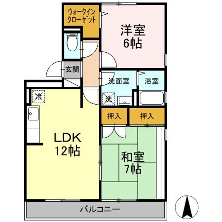 ドミールパーク江﨑の間取り|使い勝手の良い間取りです♪