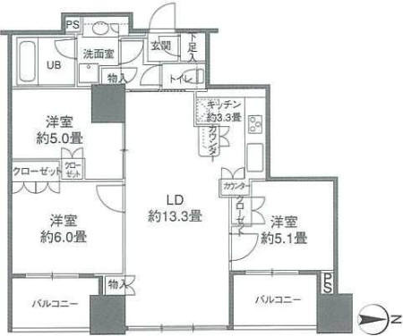カスタリアタワー品川シーサイドの間取り