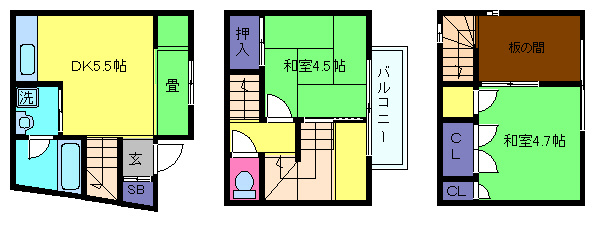 大日通4丁目戸建の間取り