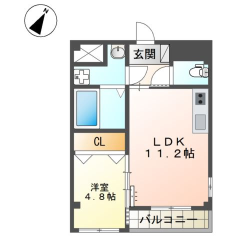神戸市灘区下河原通４丁目新築マンションの間取り