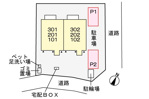 クレール東寺尾の駐車場