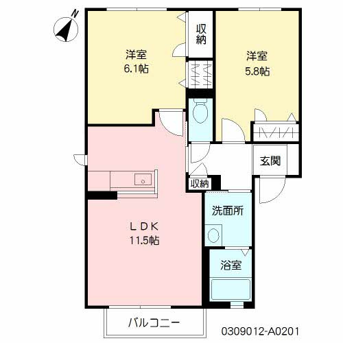 シャーメゾン　ハックベリー A棟の間取り