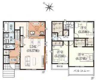 【間取り】 | 大津市坂本8丁目8　新築戸建 | 2号棟