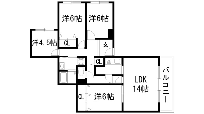 【間取り】 | 上ケ原TWENTY　EIGHT