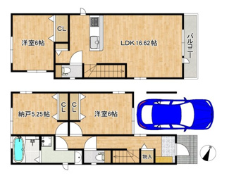 【間取り】 | 日置荘西町６丁　新築分譲住宅　全３区画 | 【東向き・角地区画あります！日当り良好】
たっぷりの陽光に包まれる明るい住まいに気持ちも明るくなりますね♪