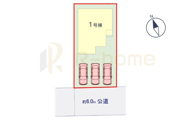 牛久市中央5期　新築戸建て　1号棟の区画図|大きなお買い物だからこそ、メリット・デメリットを伝えさせて頂きます。
R-homeにお任せください♪