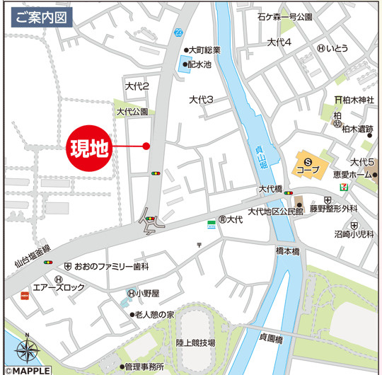 【ふじの不動産】多賀城市大代2丁目の地図