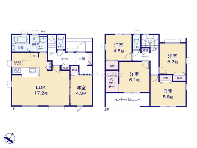 【間取り】 | 海部郡大治町大字八ツ屋字裏畑31-2『仲介料無料』新築戸建て | 3号棟