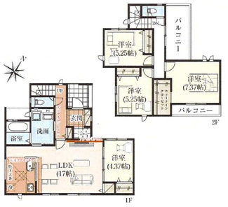 【間取り】 | 大津市坂本8丁目8　新築戸建 | 17号棟