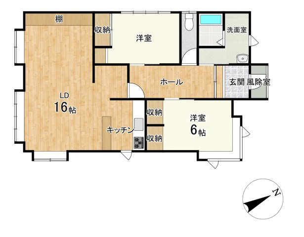 遠矢南【開放感ある高天井】日当たり良好な平屋暮らし。土地広々70坪の間取り