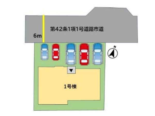 ふじが丘南3丁目1期1号棟の区画図|全体区画図です。