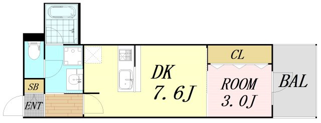 RJRプレシア南堀江　仲介手数料無料の間取り