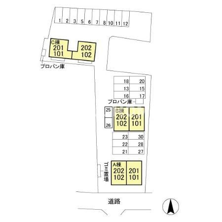 ヴェルコート　Ｂの区画図|当社、チルホームのHPもご覧ください(^^)/物件情報多数♪