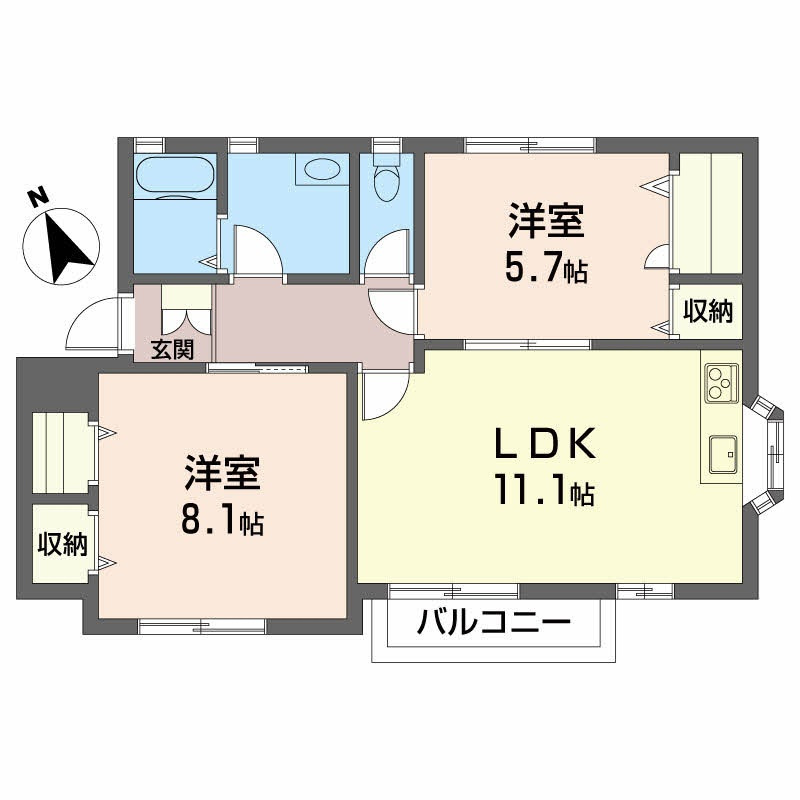 ファミールアルファ　Ｂ棟の間取り