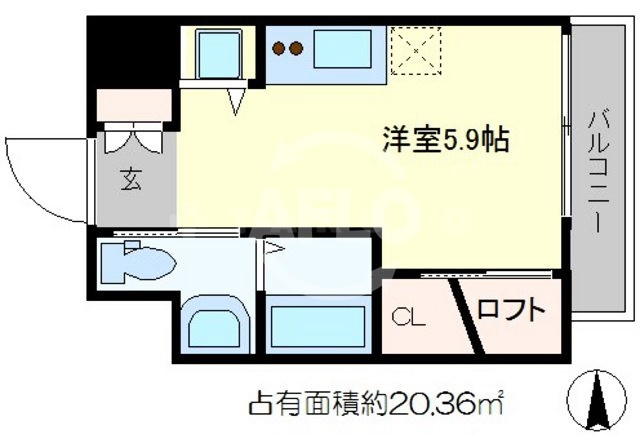 コーラルポワント難波WESTの間取り|コーラルポワント難波WEST　開放感ある間取り