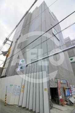 コーラルポワント難波WESTのエントランス|コーラルポワント難波WEST　建築中外観