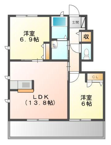ラ・パルテール金岡東町　弐番館の間取り