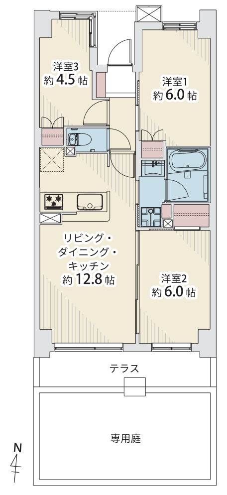 ナイスグランソレイユ横濱綱島【仲介手数料無料】の間取り